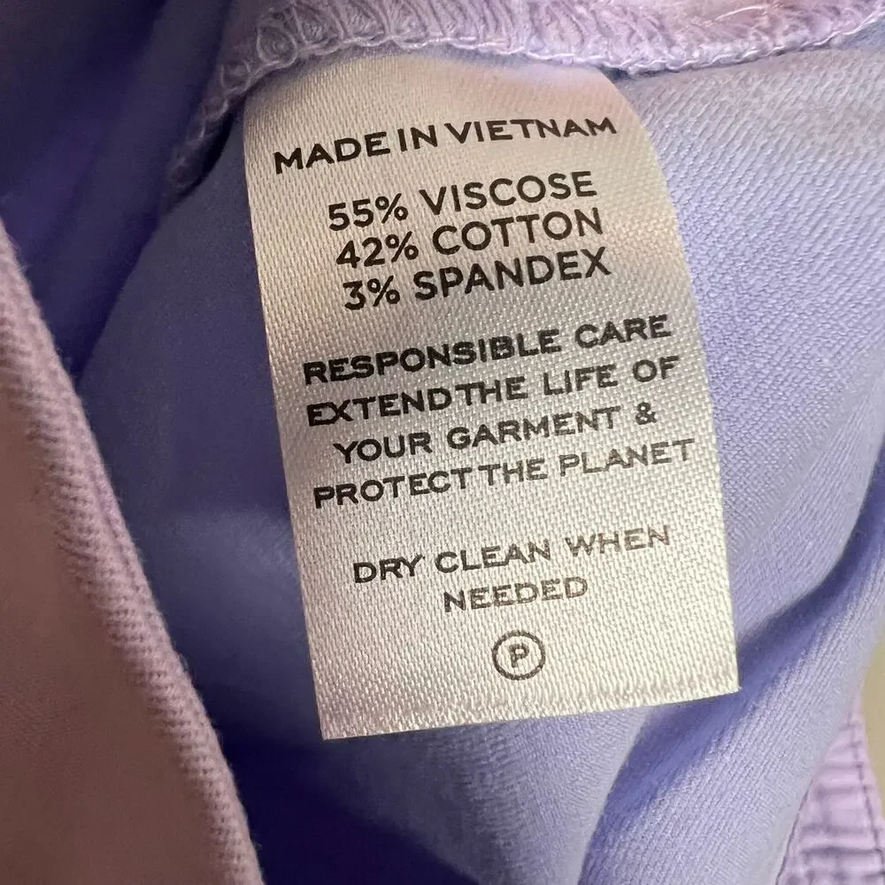 Hill House Lavender Purple Claire Mid Rise Straight Leg Pants Size L - Picture 11 of 11
